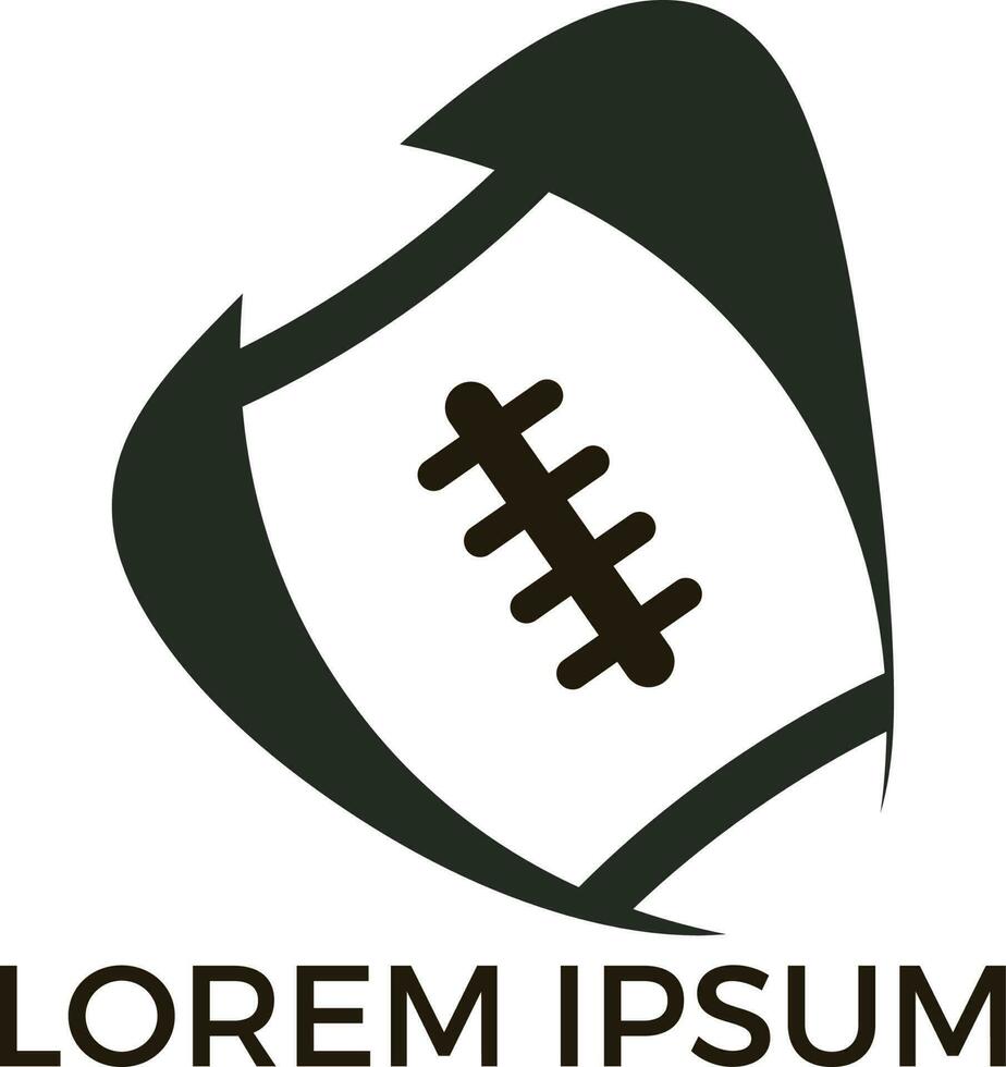 rugby logo ontwerp. Amerikaans voetbal logo ontwerp. Amerikaans logo sport. vector