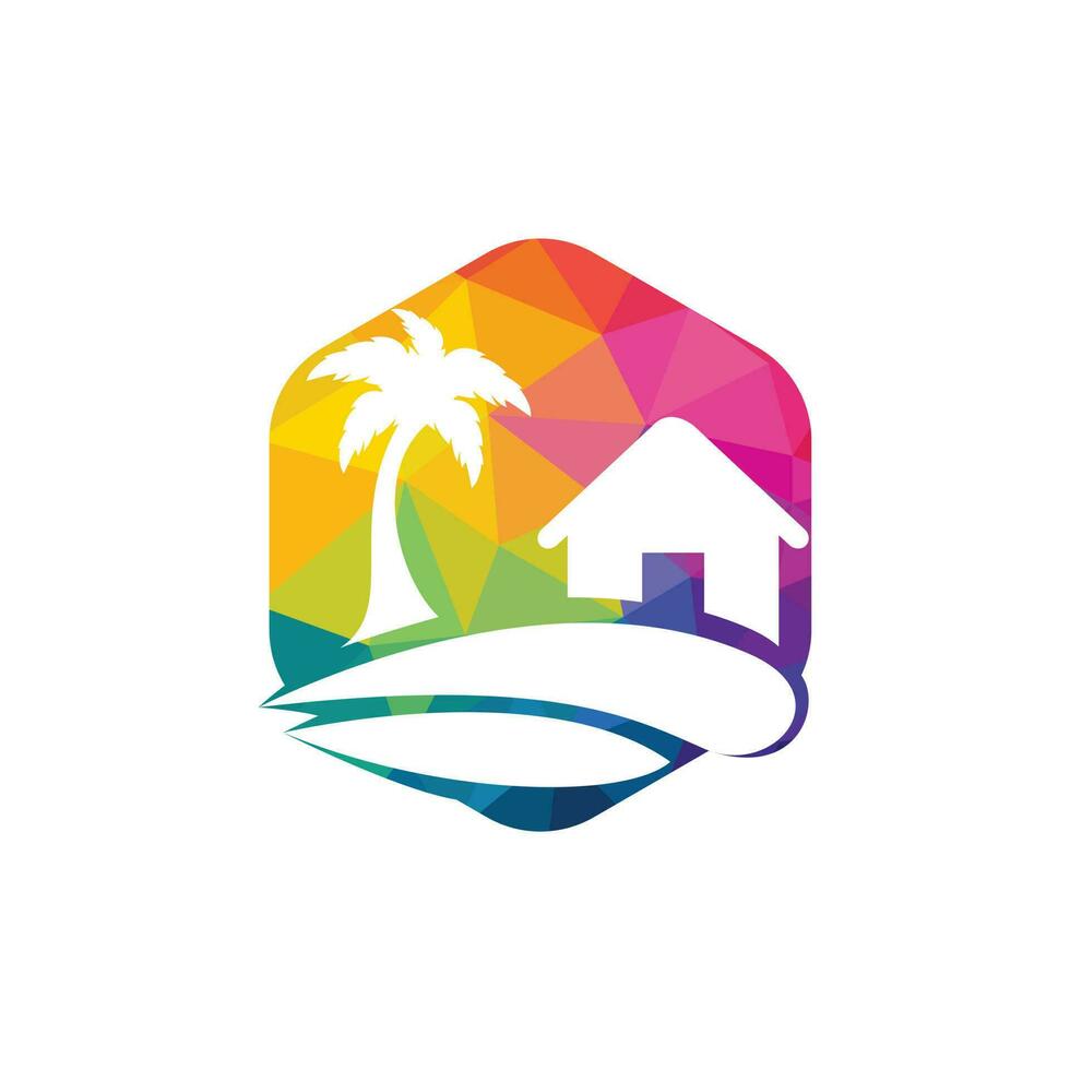 strand huis logo ontwerp. strand toevlucht logo ontwerp. vector