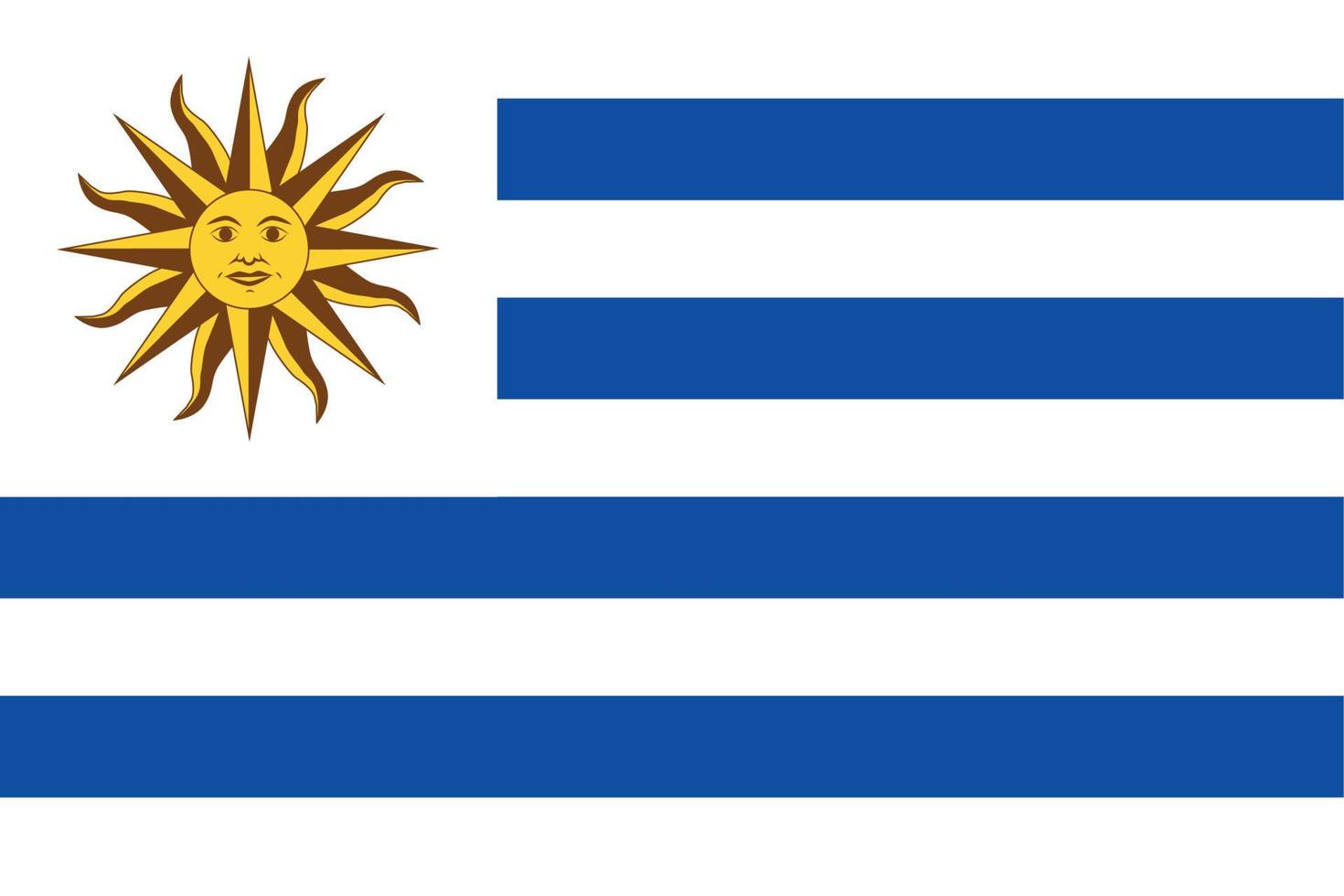 origineel en gemakkelijk Uruguay vlag geïsoleerd in officieel kleuren en proportie correct. vector