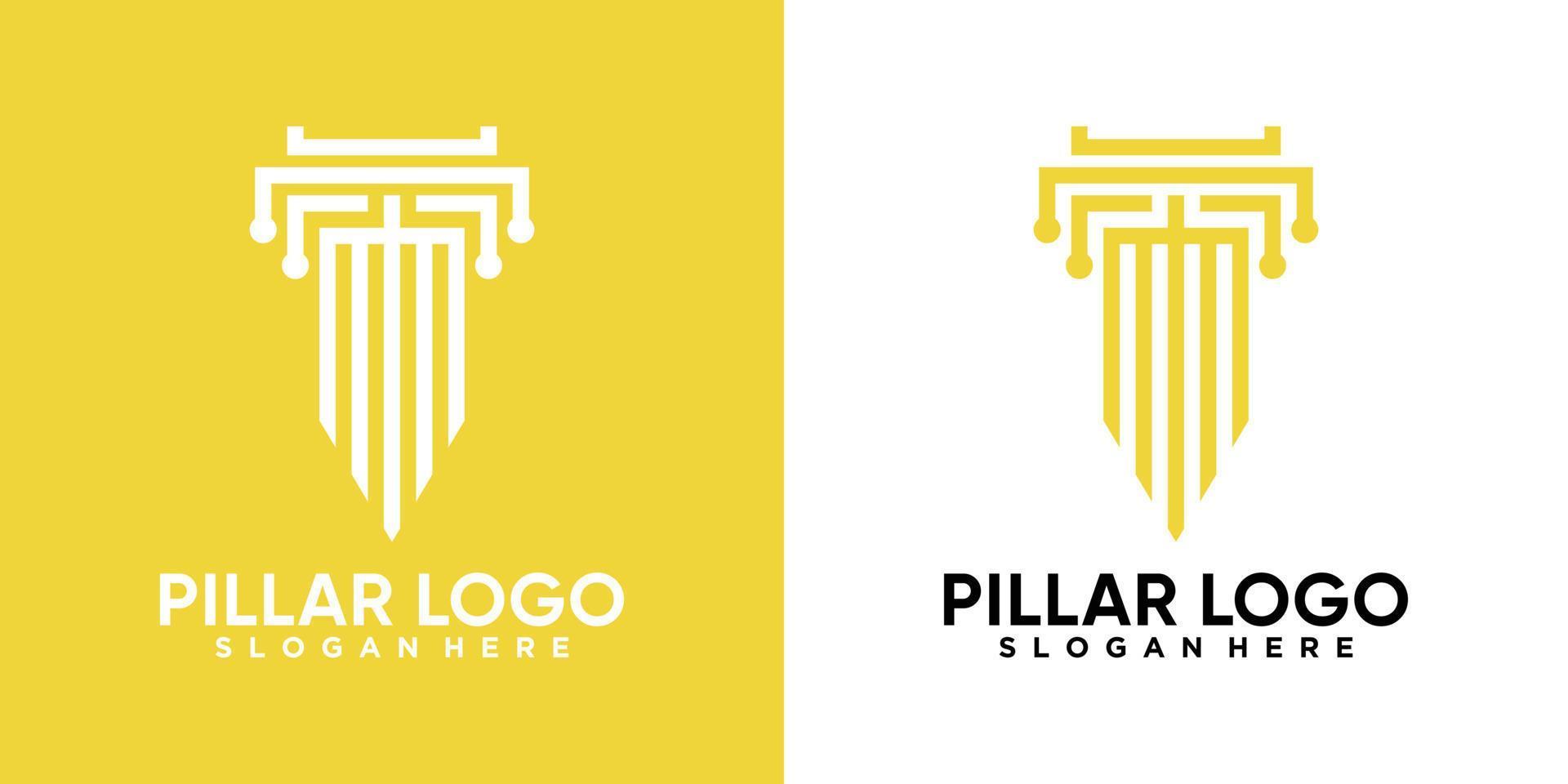 pijler logo ontwerp met stijl en cretive concept vector