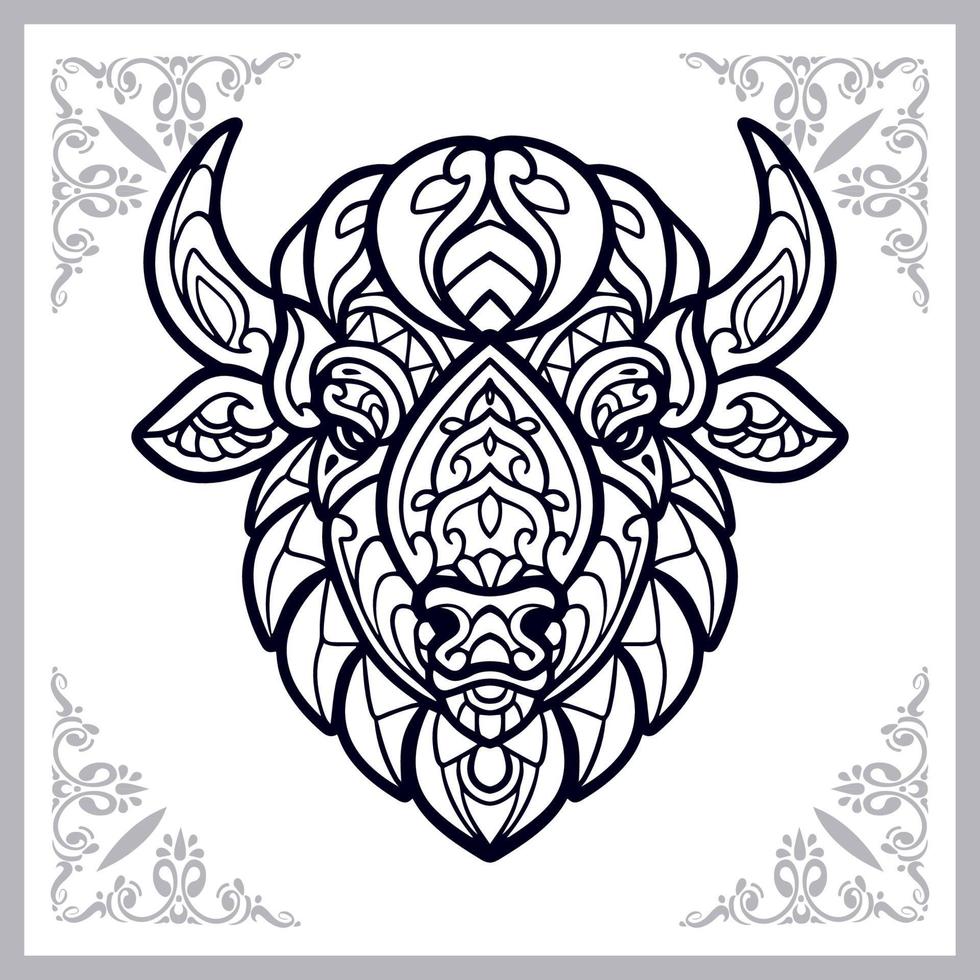 bizon mandala kunsten geïsoleerd Aan wit achtergrond vector