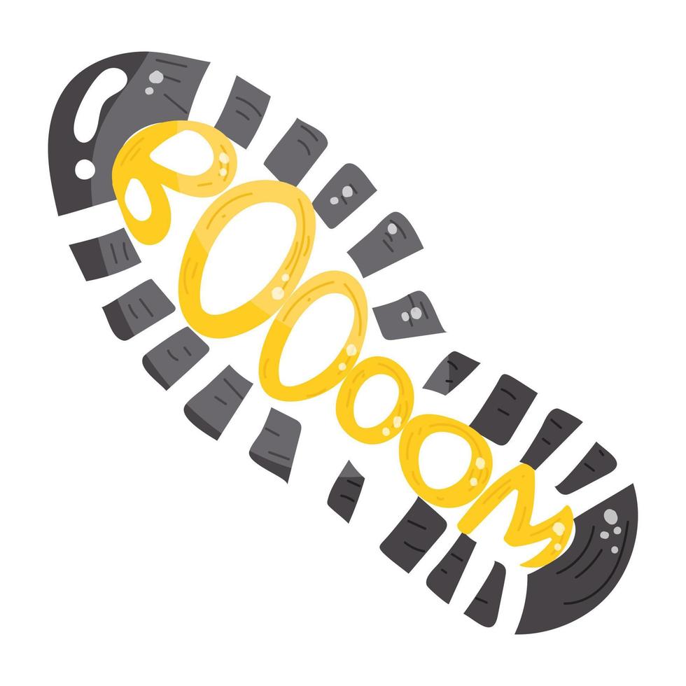 modern vlak sticker van een voetafdruk vector
