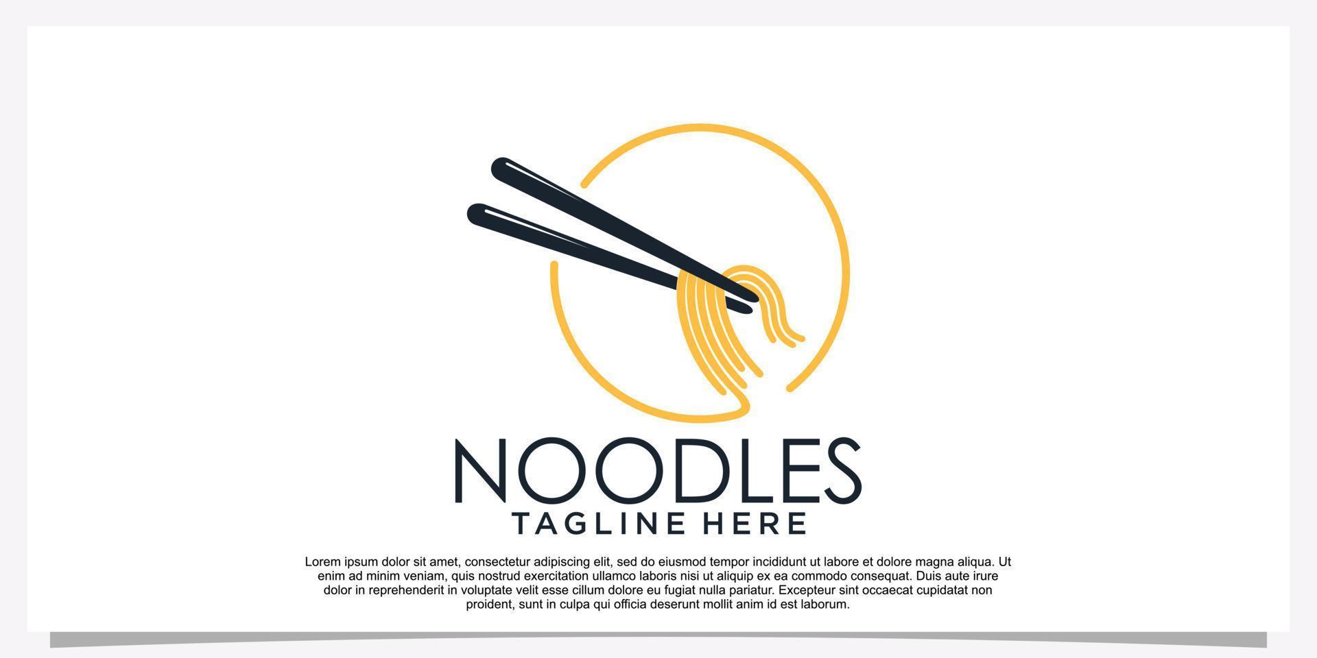 ramen noodle logo ontwerp illustratie voor restaurant icoon met creatief element premie vector een deel 29