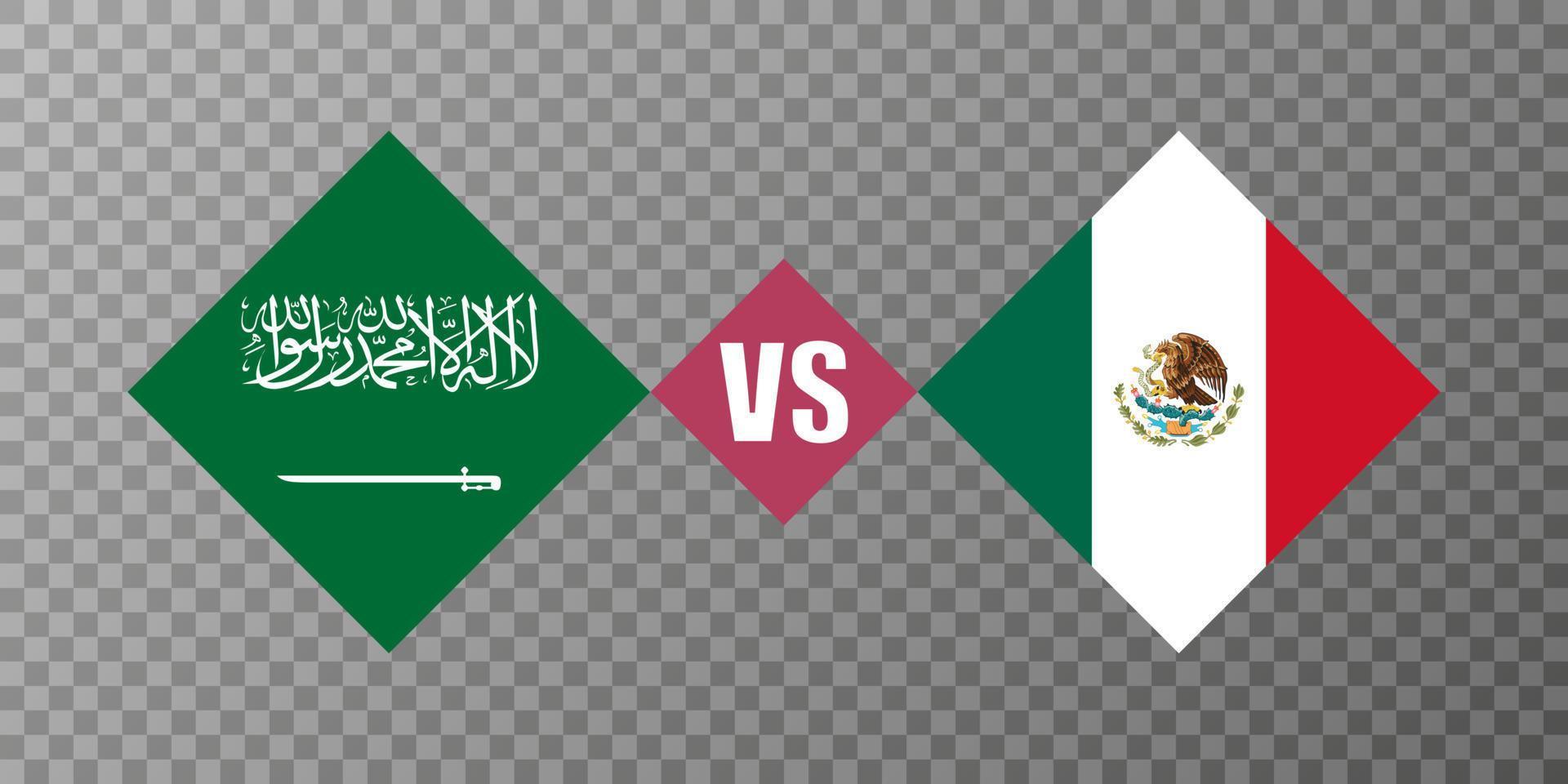 saoedi-arabië vs mexico vlag concept. vectorillustratie. vector