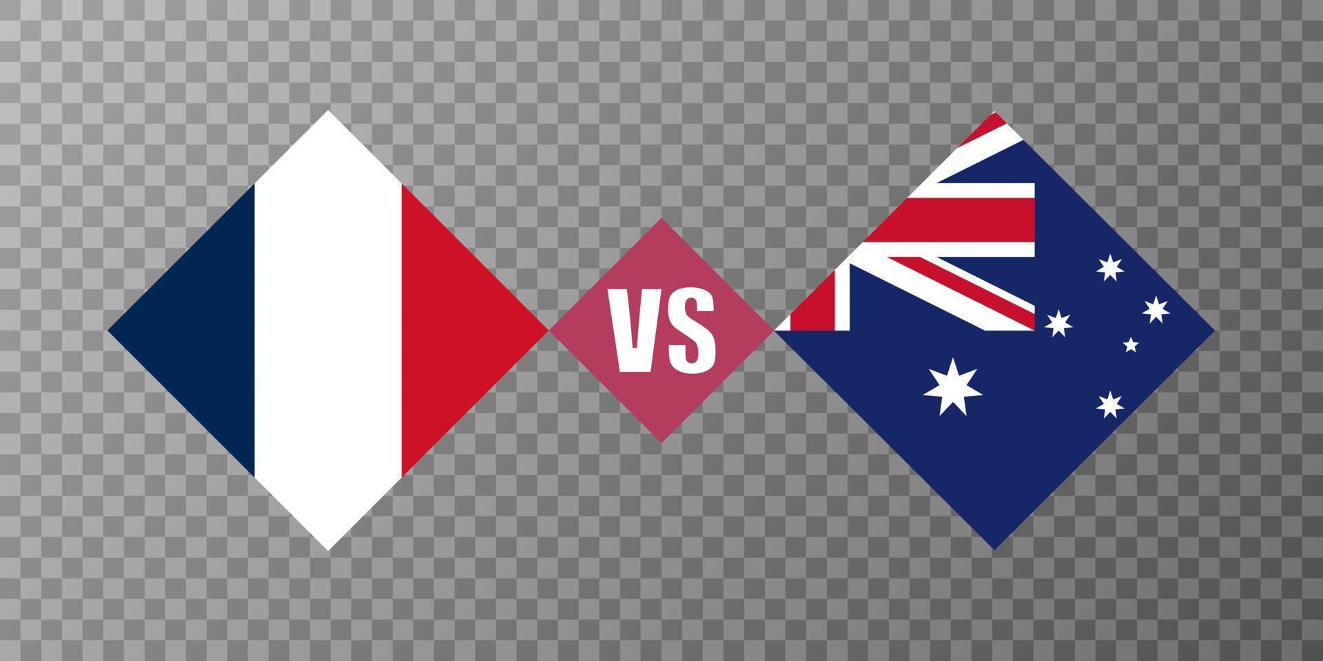 frankrijk vs australië vlag concept. vectorillustratie. vector