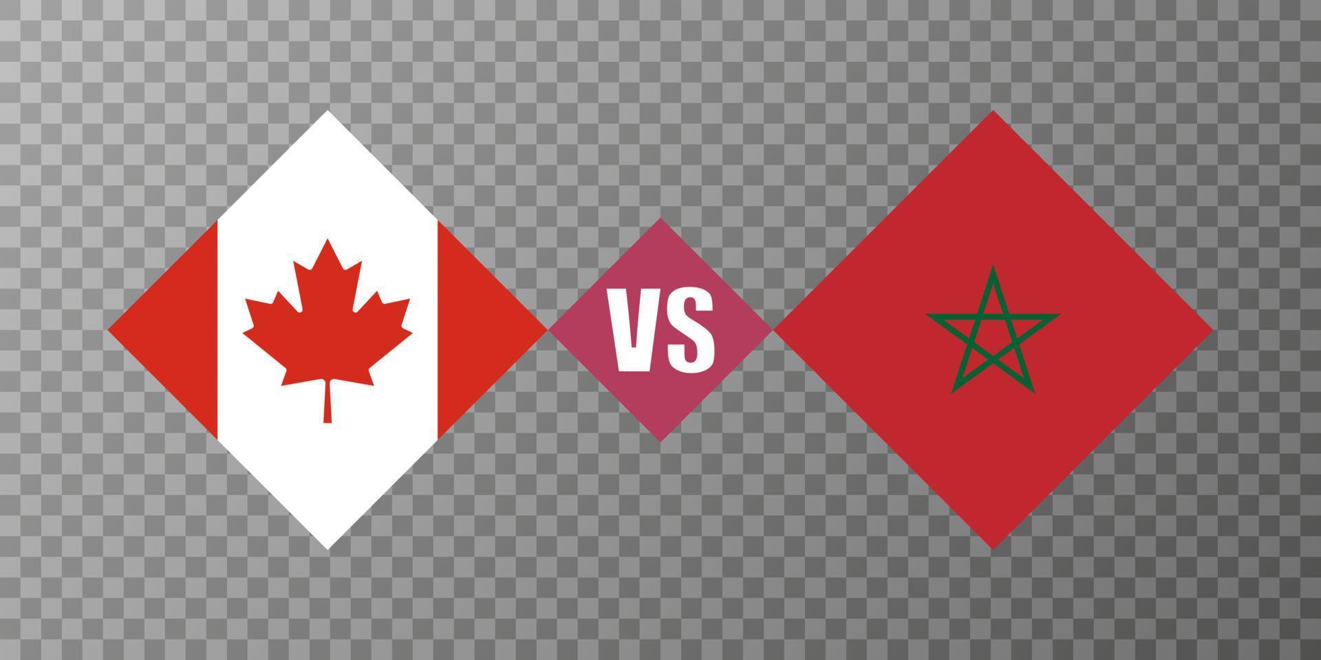 canada vs marokko vlag concept. vectorillustratie. vector