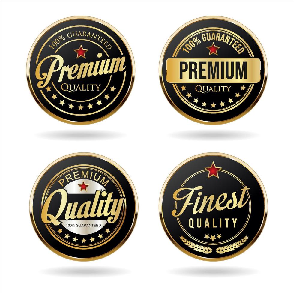 verzameling gouden badges en labels vector