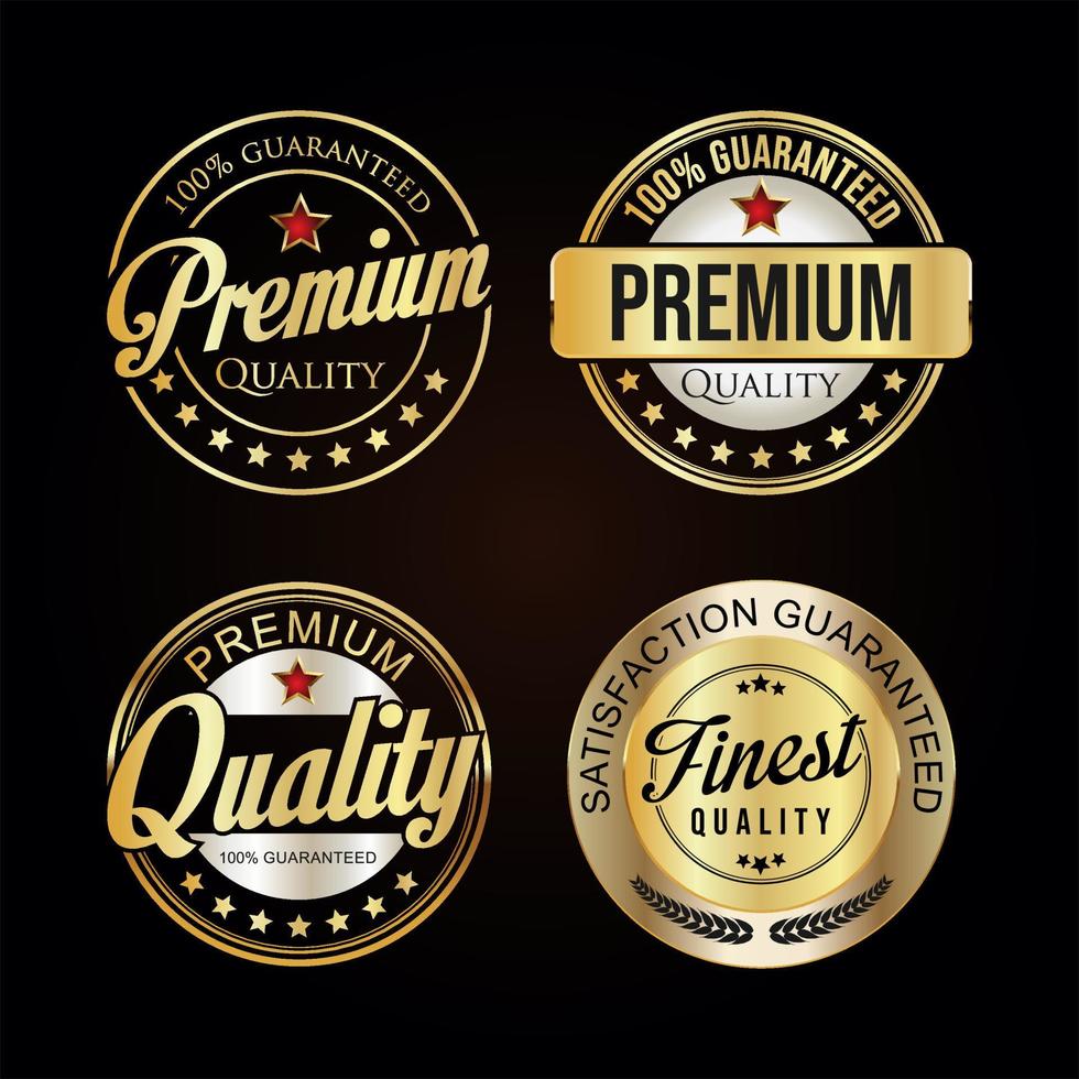 verzameling gouden badges en labels vector