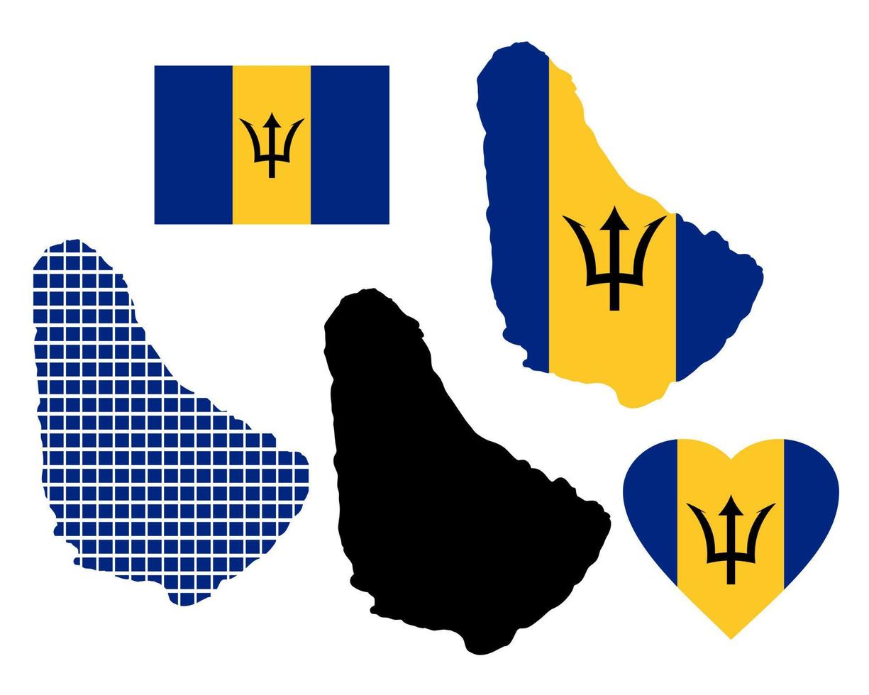 kaart van Barbados van verschillend kleuren en symbolen Aan een wit achtergrond vector