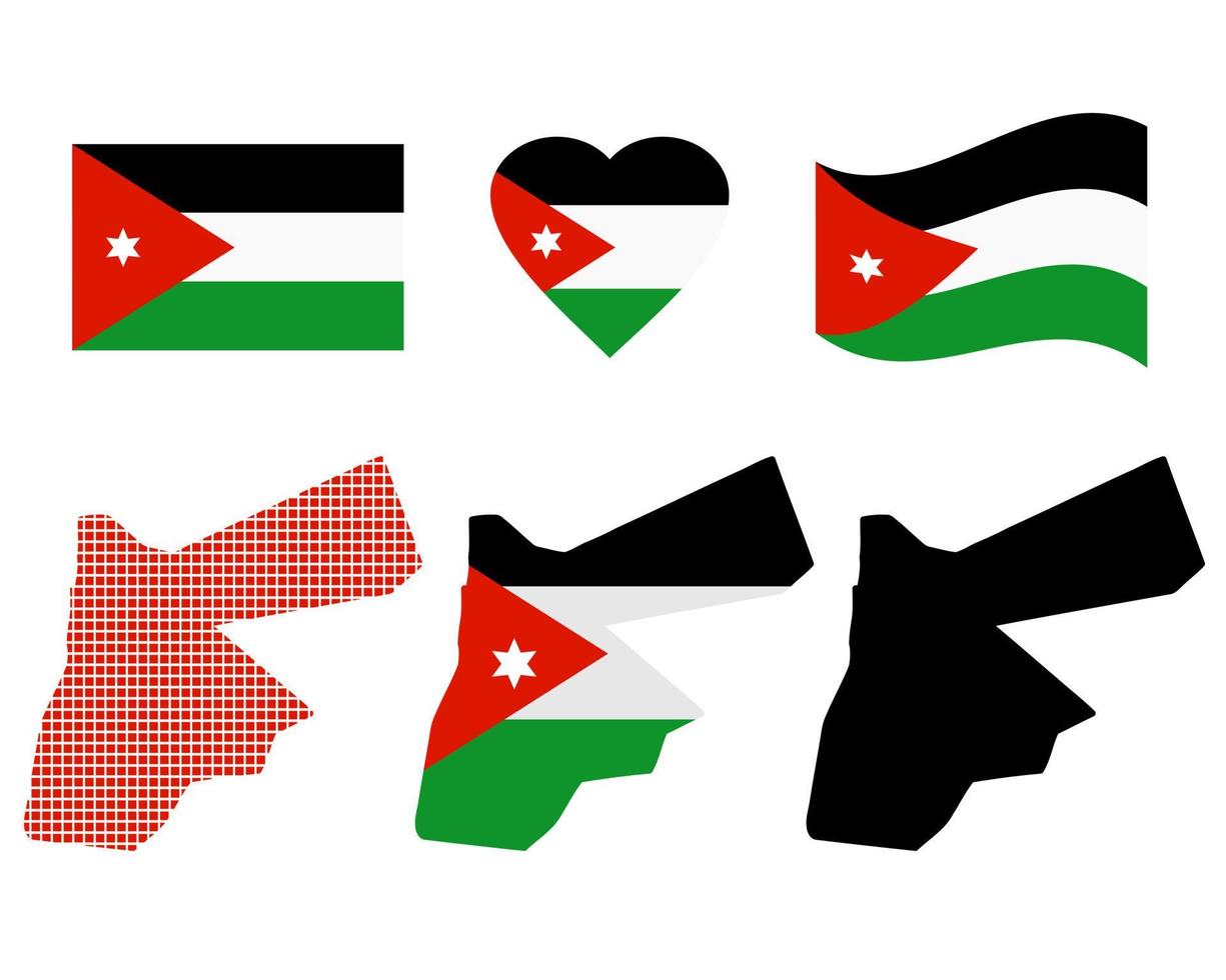 kaart van Jordanië en de verschillend types van tekens Aan een wit achtergrond vector