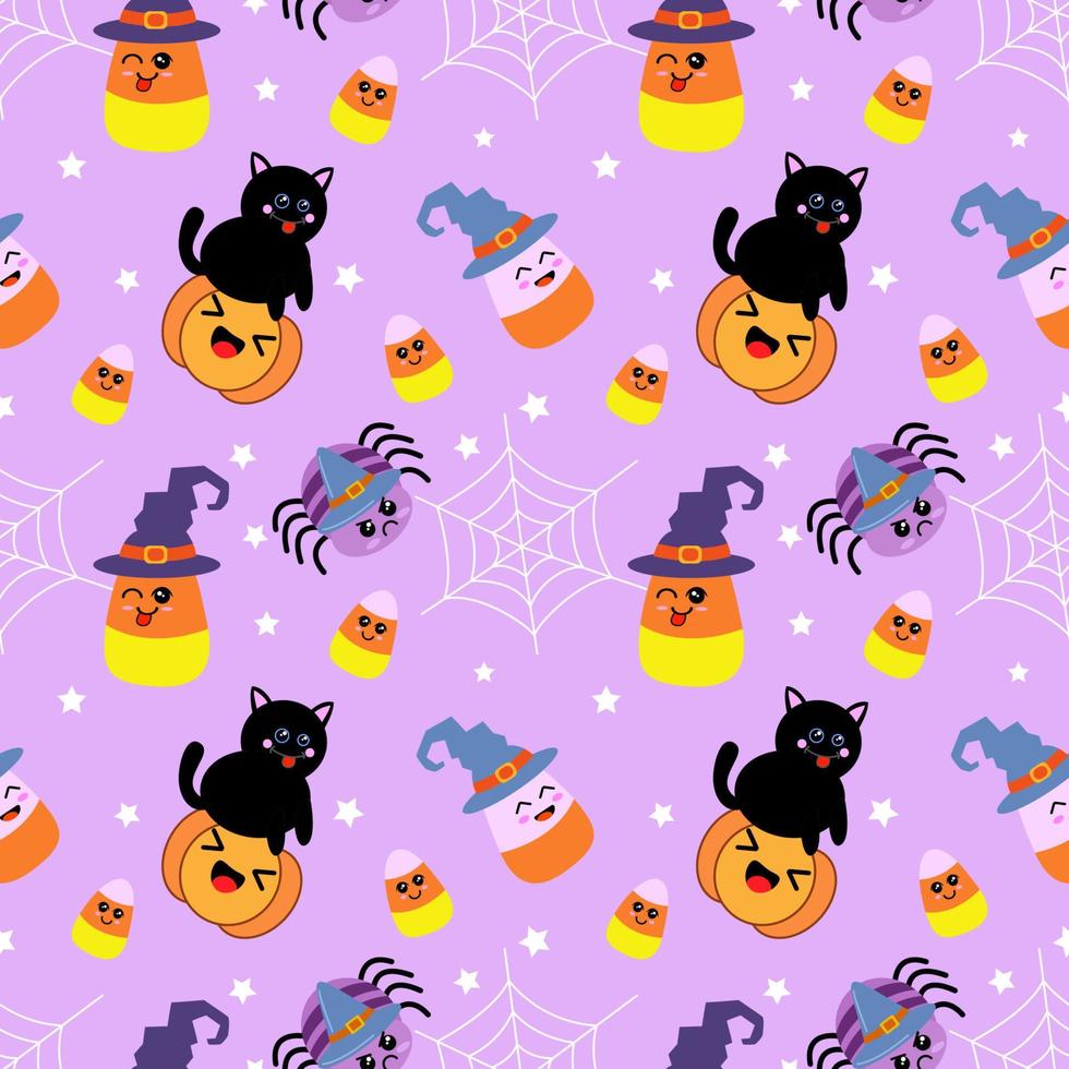 schattig naadloos patroon voor halloween vakantie. vector