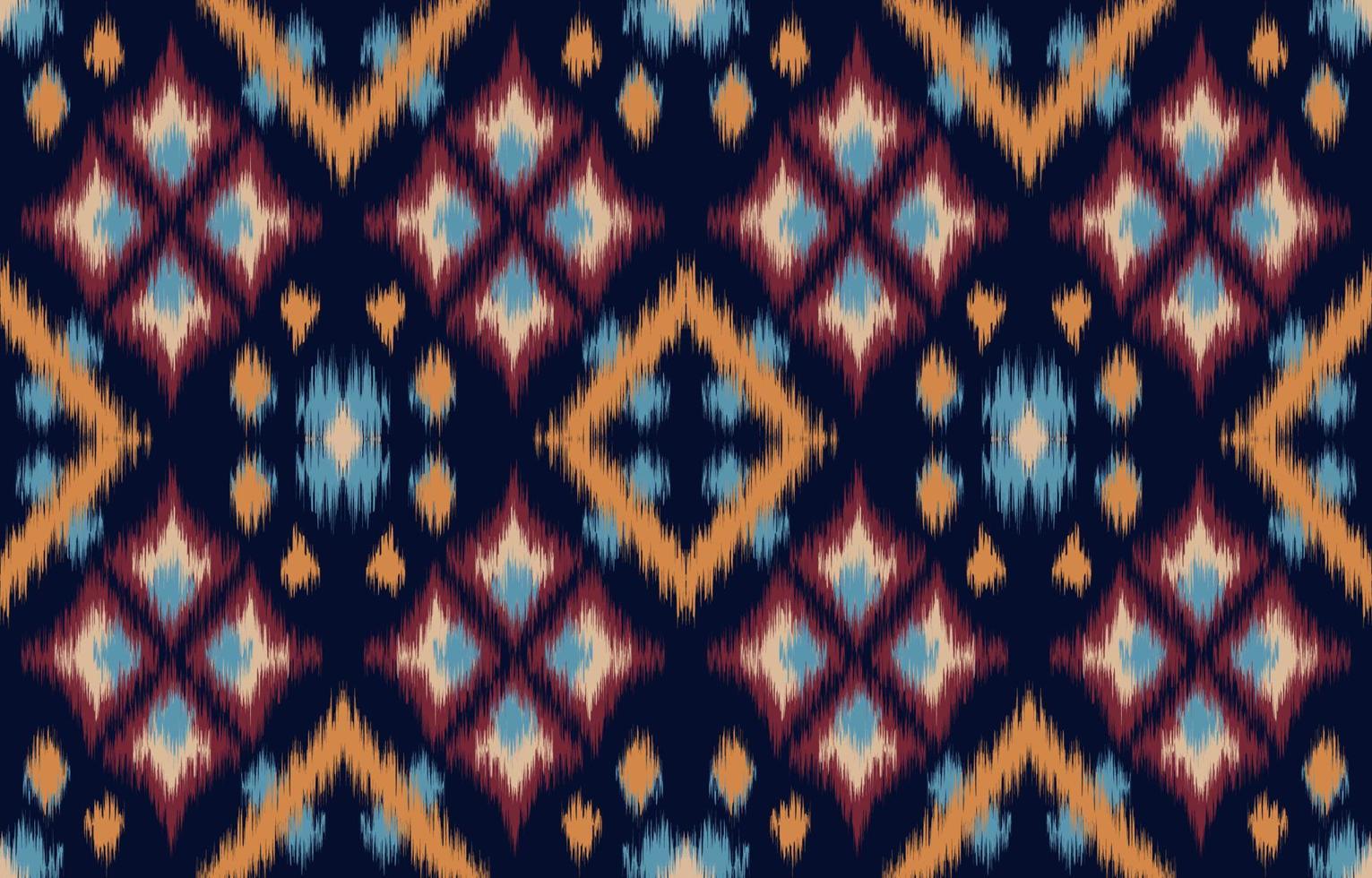 etnisch patroon ikat naadloos. tribal Afrikaanse Indisch traditioneel borduurwerk vector achtergrond. aztec kleding stof tapijt batik ornament chevron textiel decoratie behang