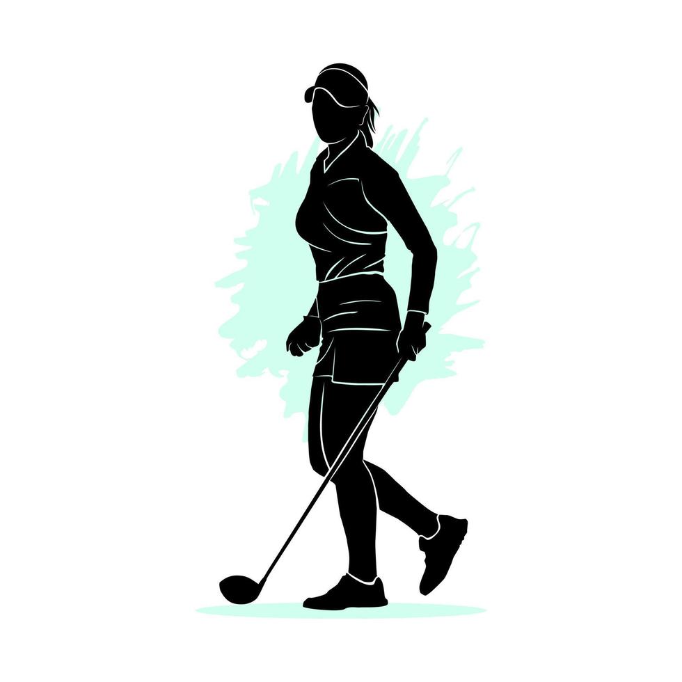 vector silhouet van een golf speler. vector illustratie