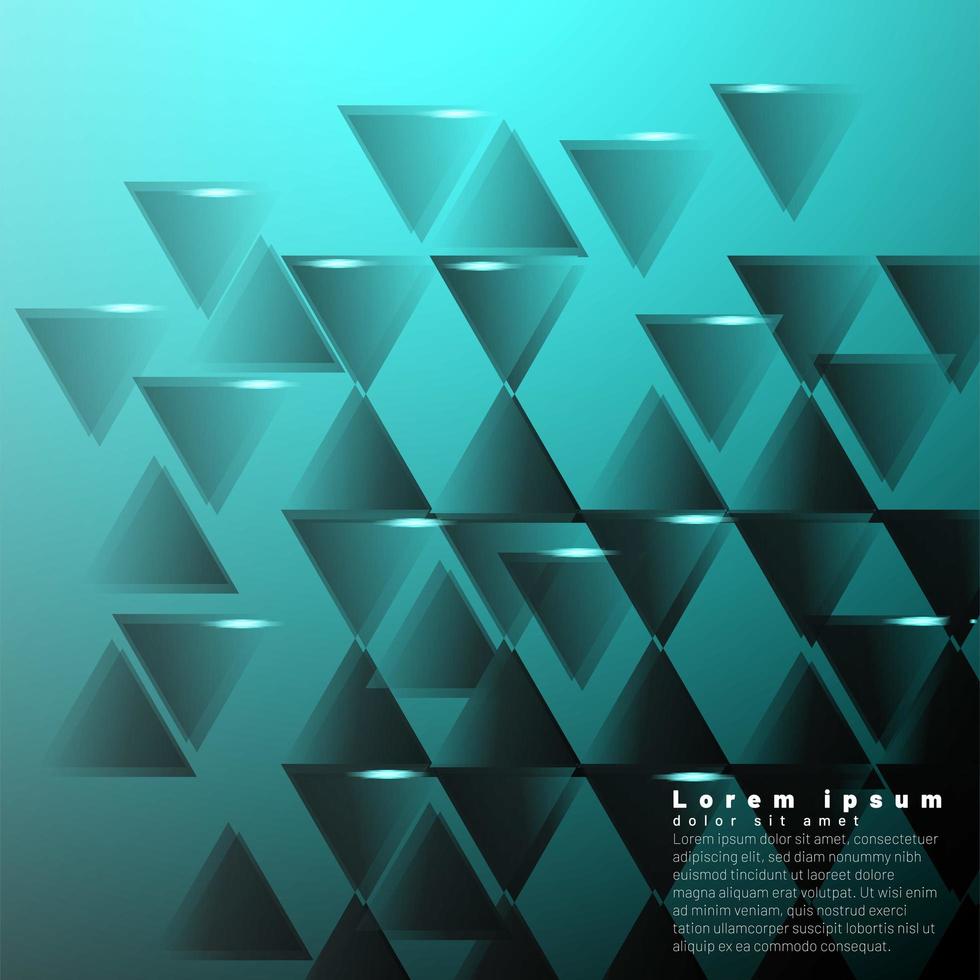 geometrische abstracte achtergrond met blauwgroene driehoeken vector