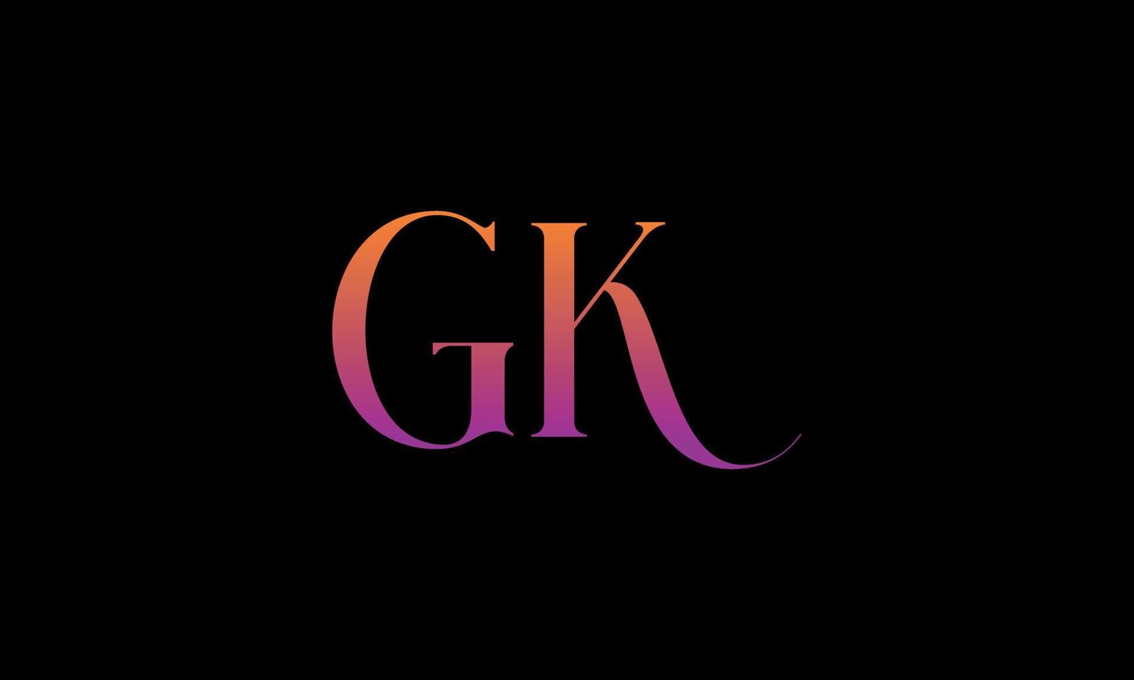 brief gk vector logo vrij sjabloon vrij vector
