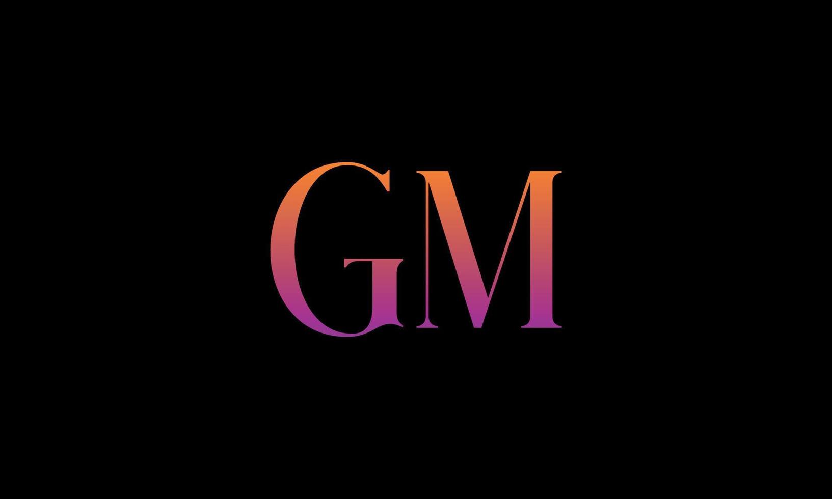 brief gm vector logo vrij sjabloon vrij vector