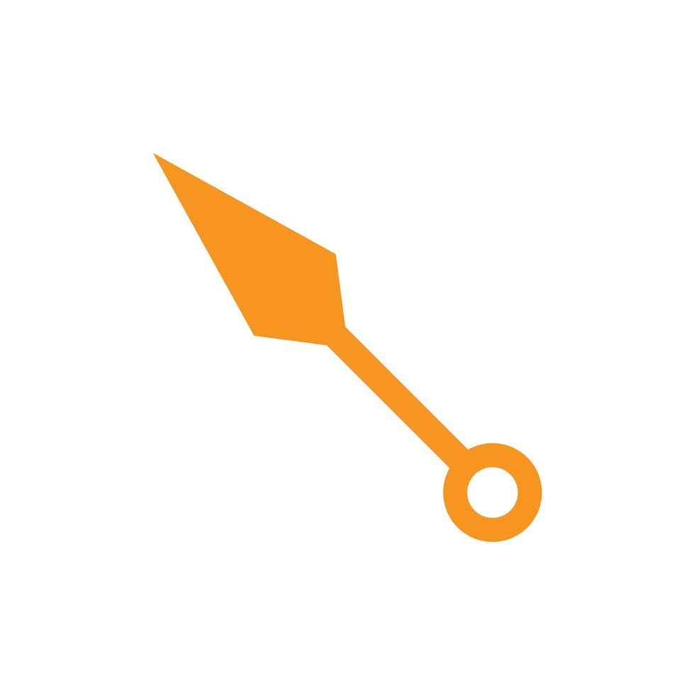 eps10 oranje vector kunai abstract solide icoon geïsoleerd Aan wit achtergrond. dolk symbool in een gemakkelijk vlak modieus modern stijl voor uw website ontwerp, logo, en mobiel toepassing