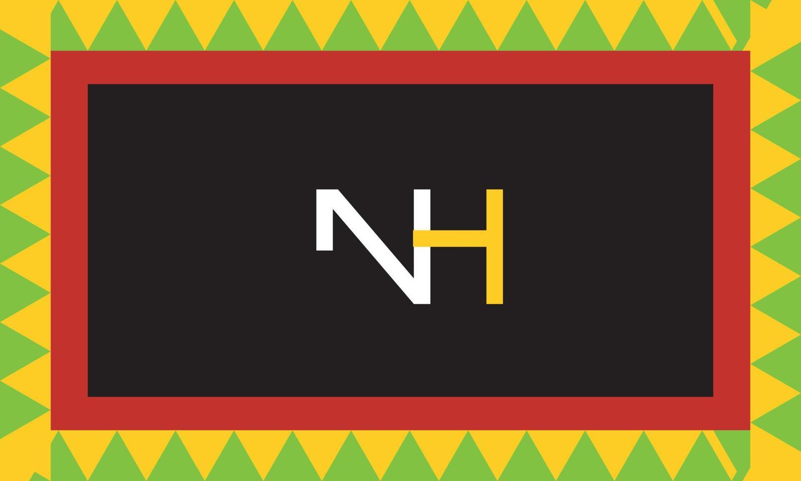 alfabet letters initialen monogram logo nh, hn, n en h vector