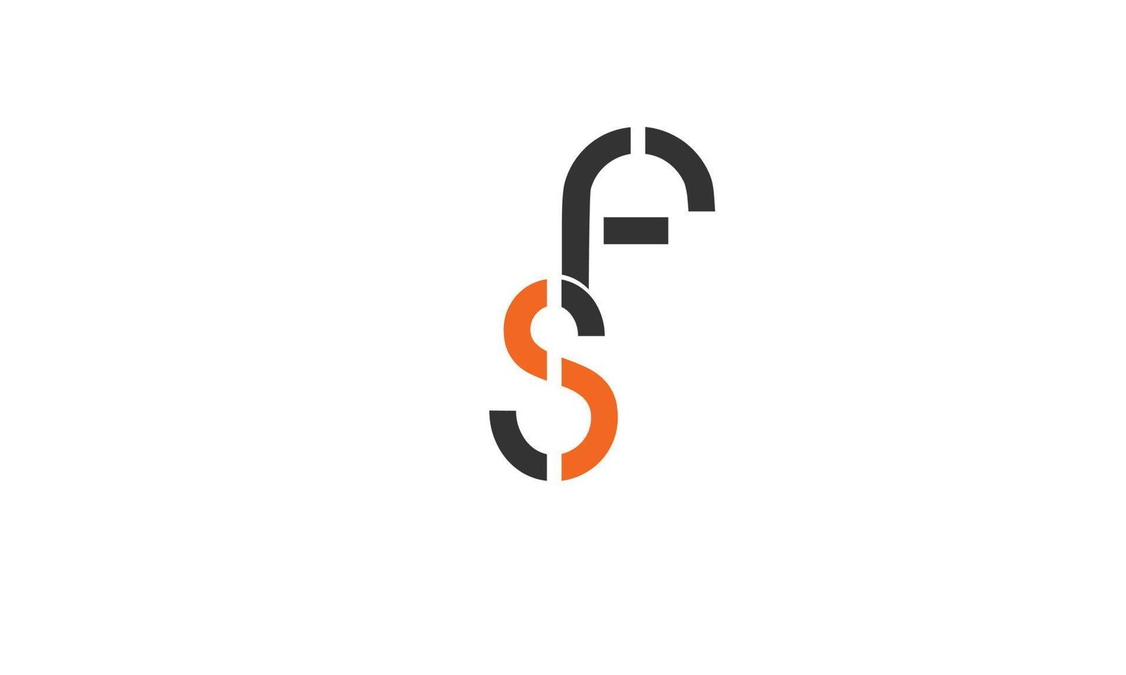 alfabet letters initialen monogram logo fs, sf, f en s vector