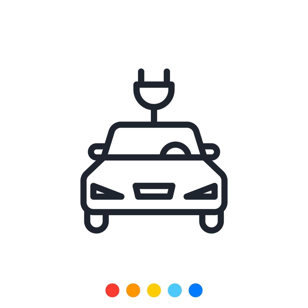 elektrisch auto icoon, vector en illustratie.