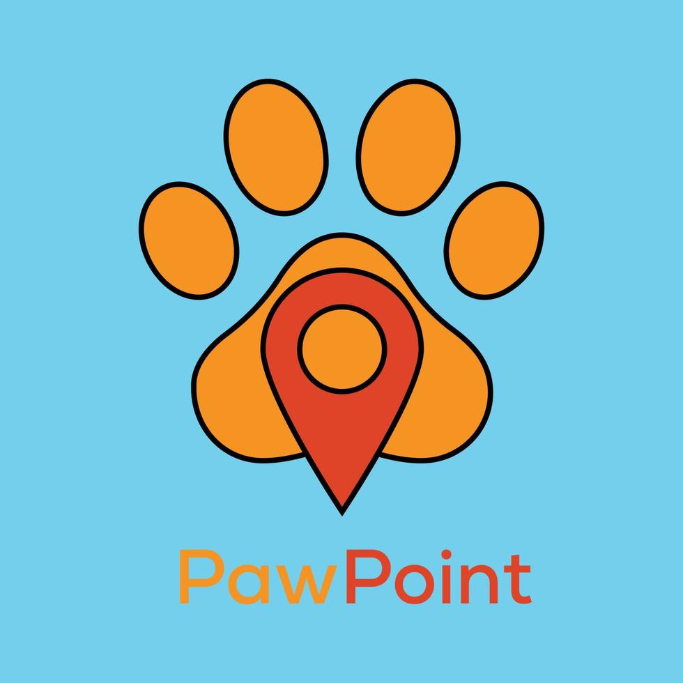 poot punt logo, huisdier kat mauw plaats logo, kleurrijk, uniek, modern, creatief, vector, illustratie, romanarts49 vector