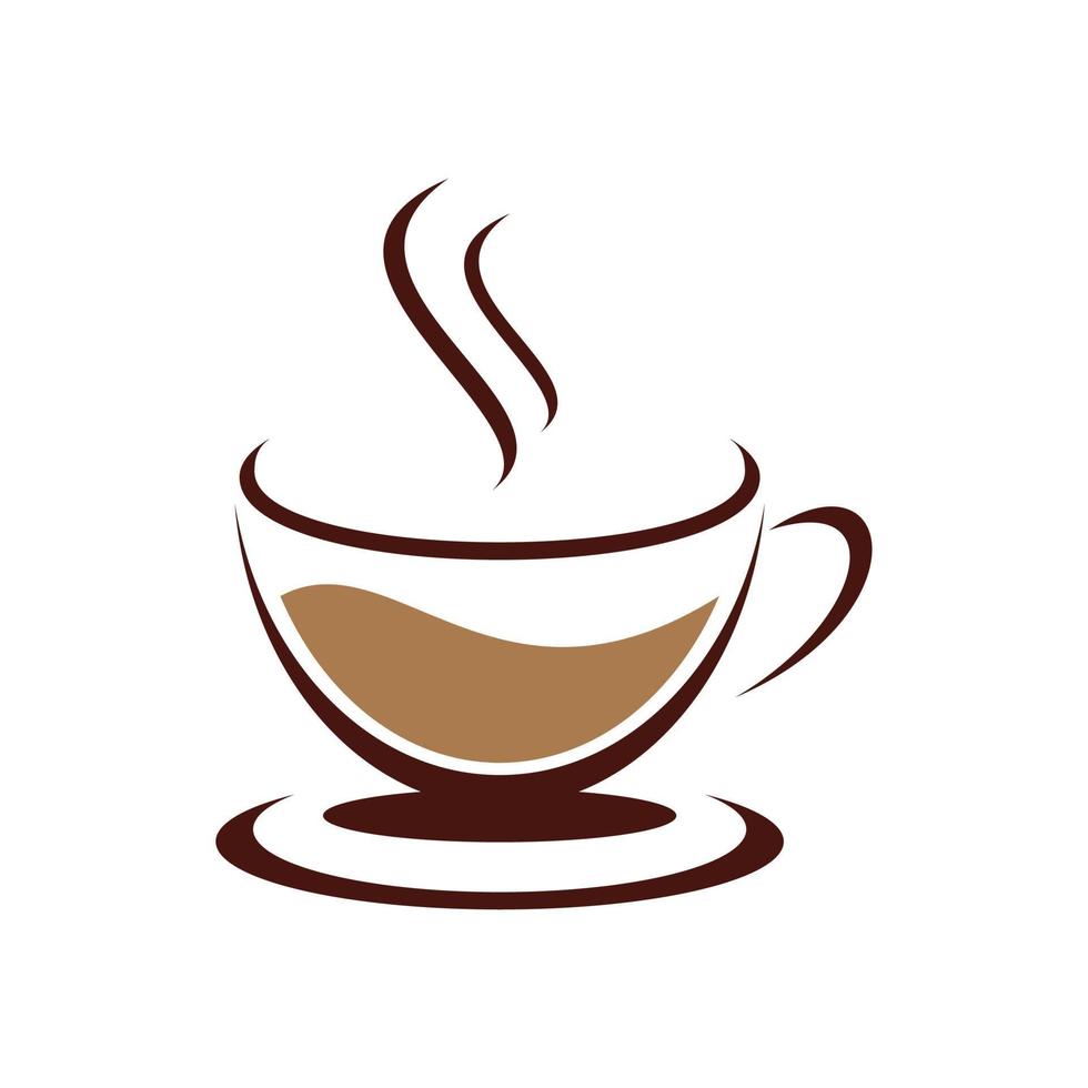 koffie glas logo vector
