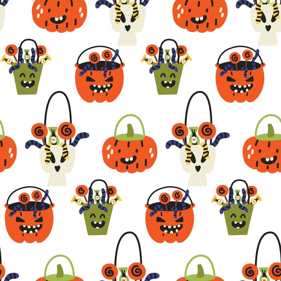 halloween snoep emmers patroon vector