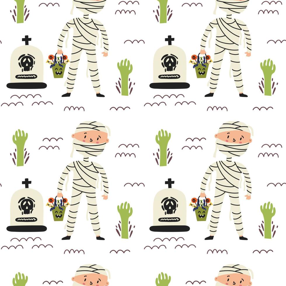 mama begraafplaats halloween patroon vector