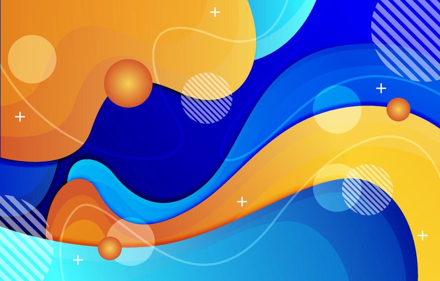 abstract meetkundig blauw oranje vloeistof achtergrond vector