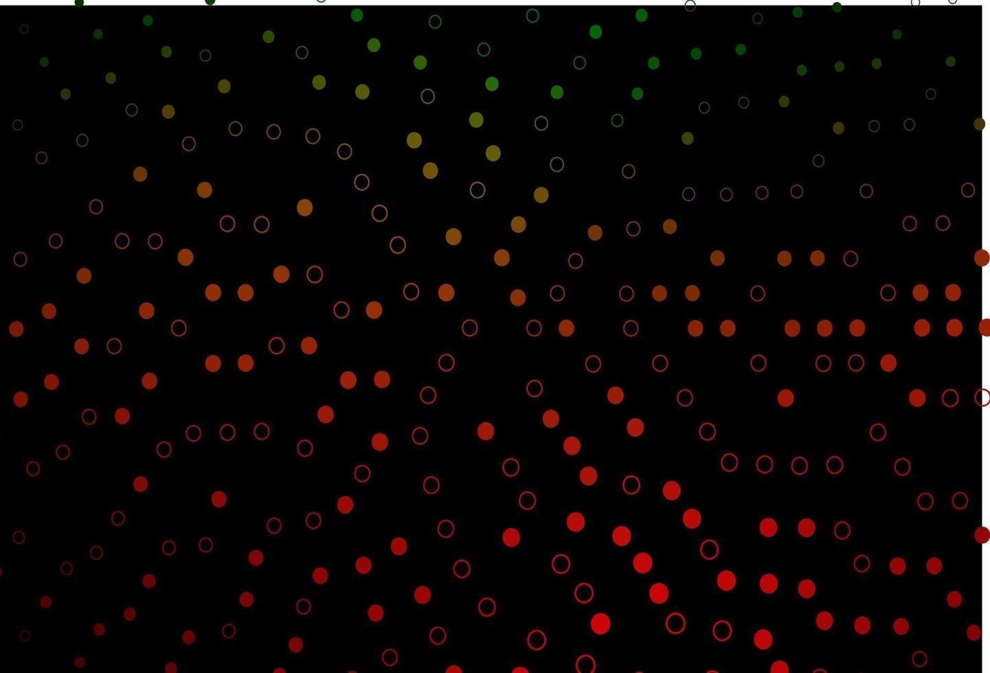 donkergroen, rood vectorpatroon met bollen. vector