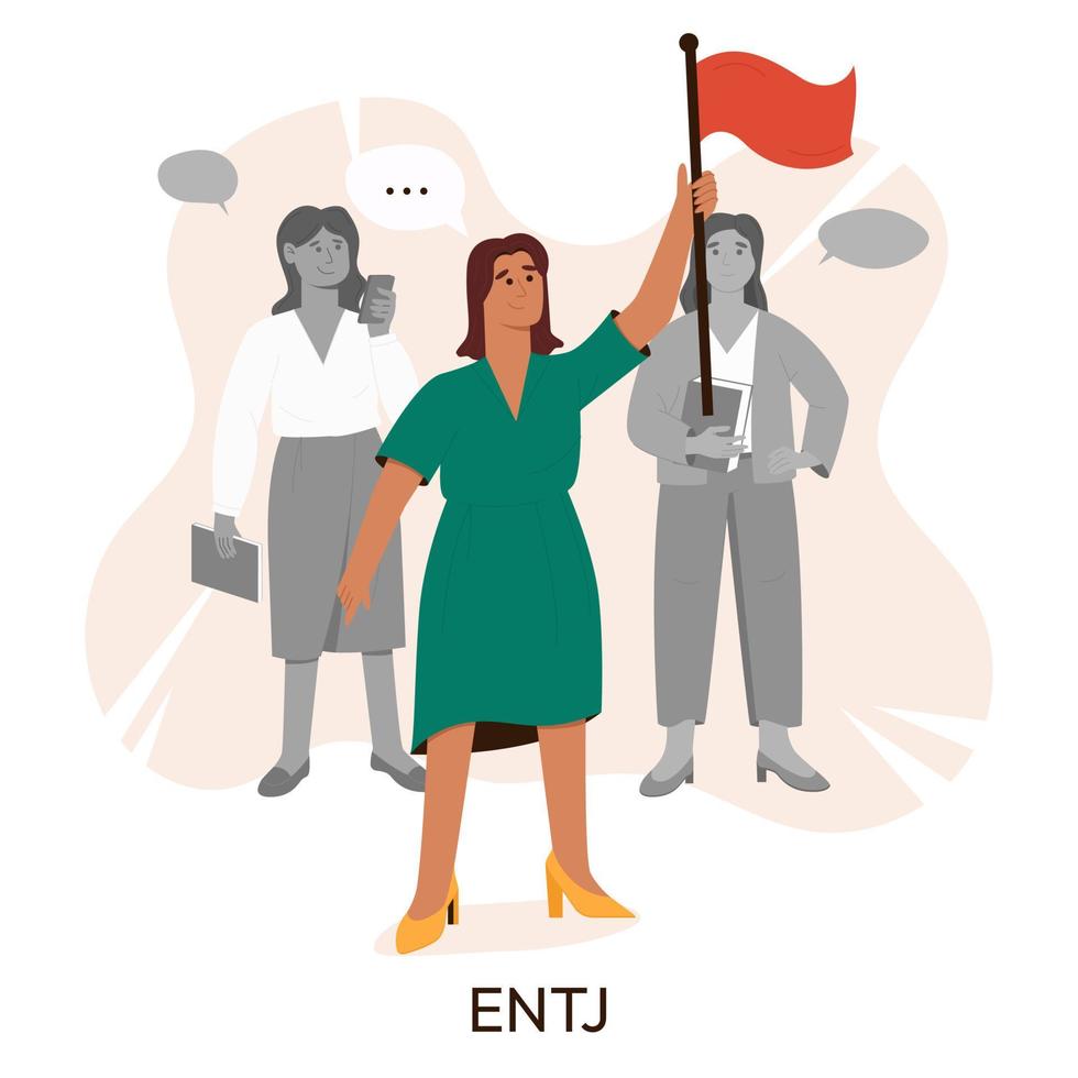 mbti persoon types concept. socionics mbti. persoonlijkheid testen. vlak vector illustratie