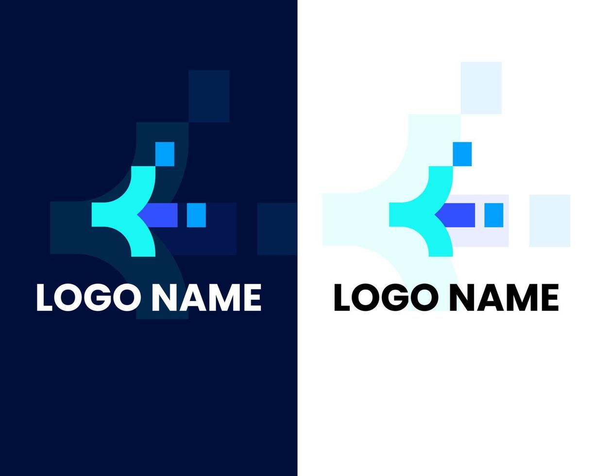 brief k en ik modern logo ontwerp sjabloon vector