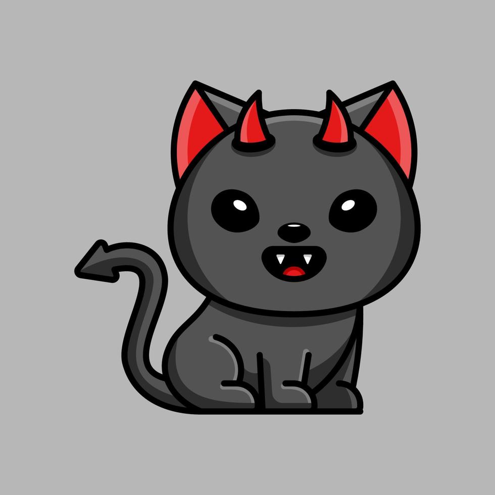 schattig duivel kat viert halloween vector