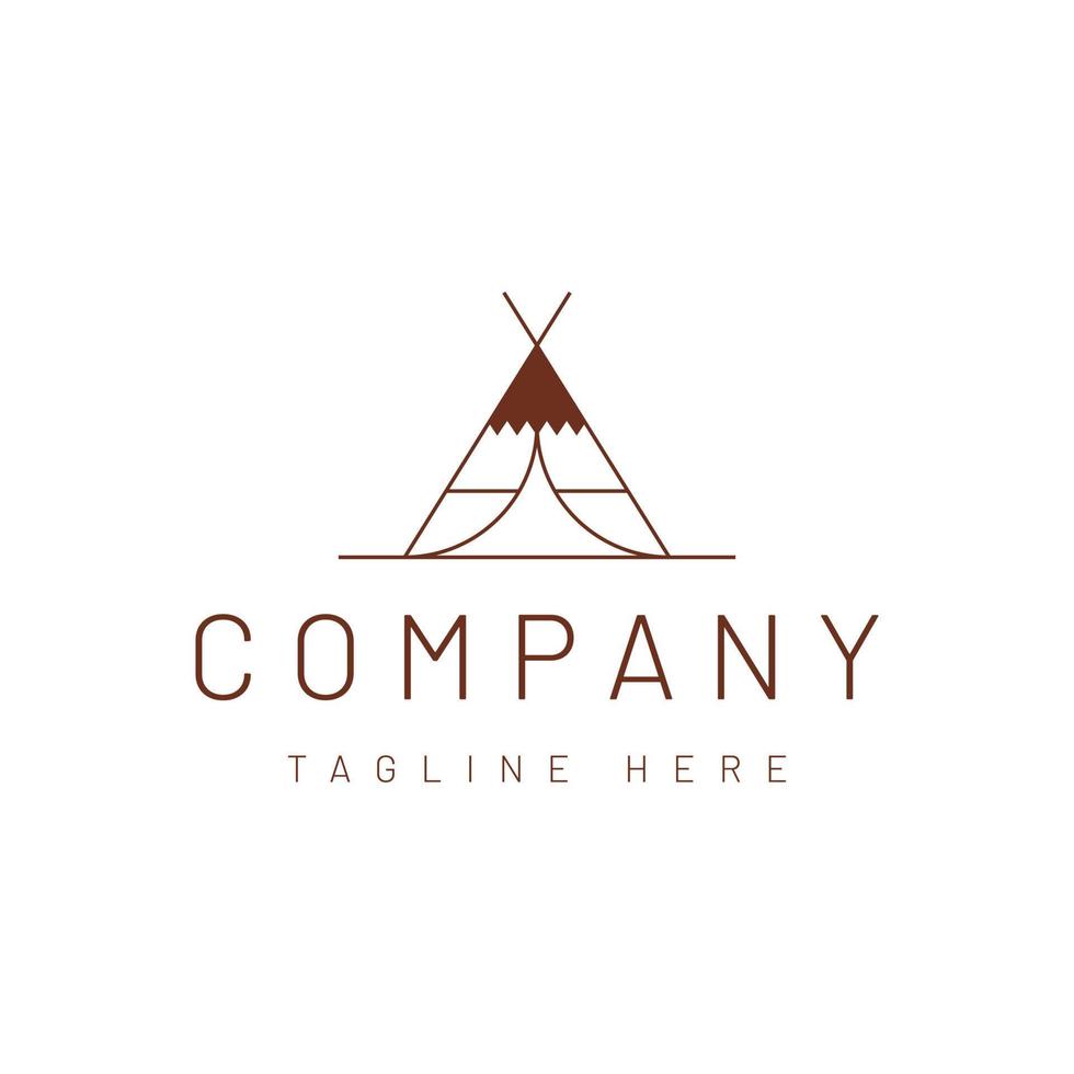oude Indisch inheems tent tee plas logo ontwerp vector