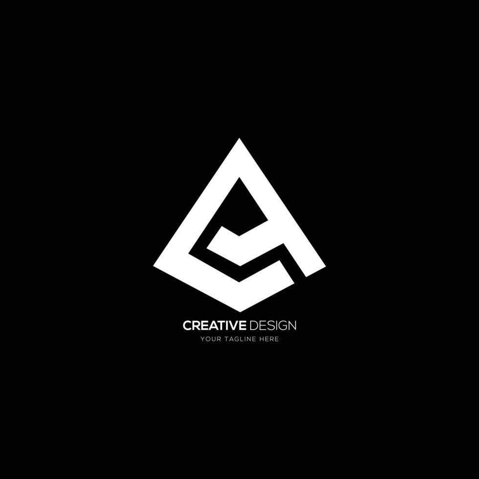 modern brief een creatief piramide vorm logo vector