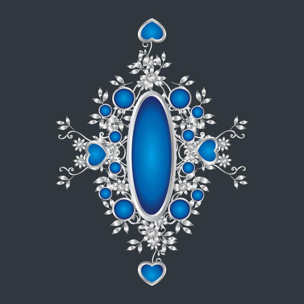 luxe sieraden ornament achtergrond ontwerp gemaakt van zilver vector