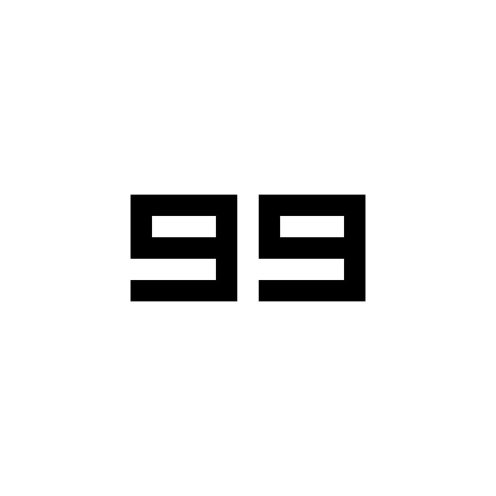 creatief illustratie modern aantal 99 teken meetkundig logo ontwerp sjabloon vector