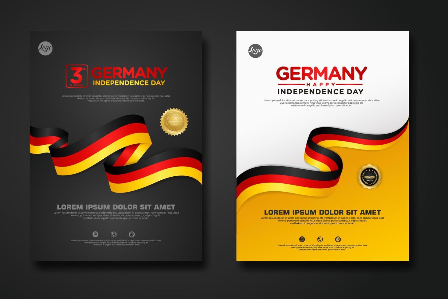 reeks poster ontwerp Duitsland eenheid dag achtergrond sjabloon vector