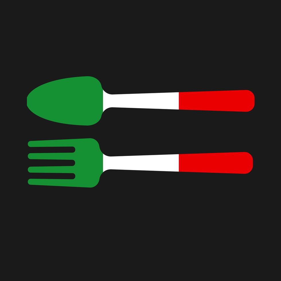 Italiaans restaurant kunst insigne ontwerp icoon sjabloon vector