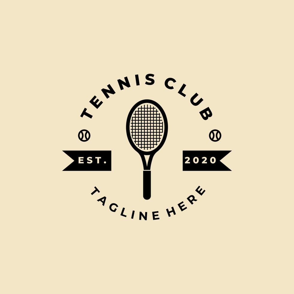 tennis rackets insigne logo sjabloon ontwerp vector