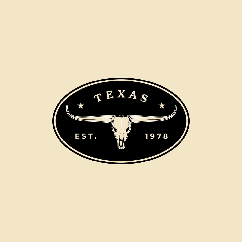 Texas lang toeter insigne logo wijnoogst vector symbool illustratie ontwerp