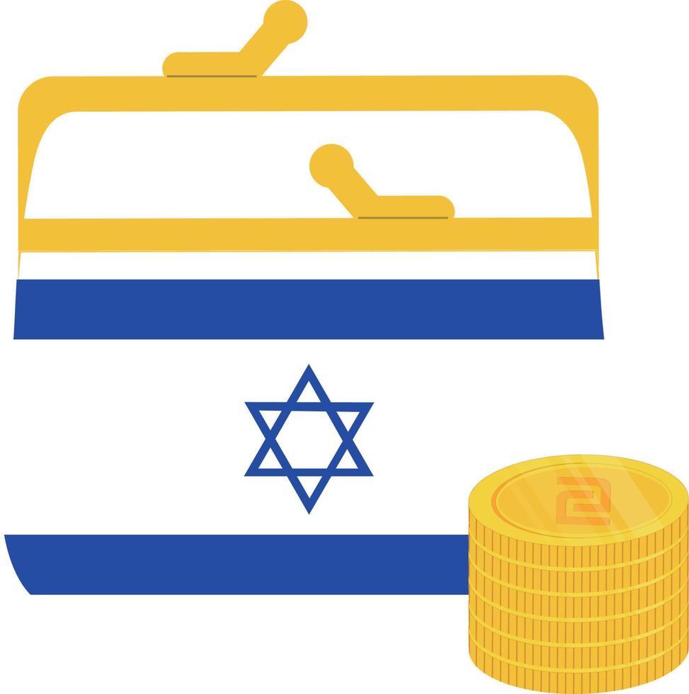 Israël vlag vector hand- getekend, Israëlisch nieuw shekel vector hand- getrokken