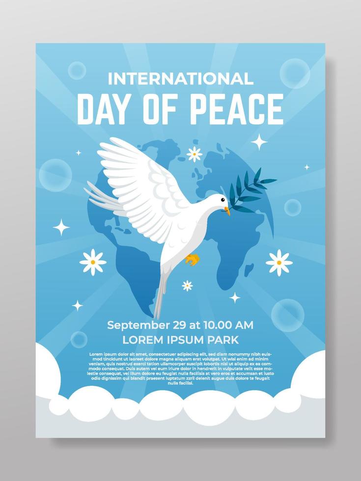 Internationale dag van vrede poster Sjablonen vector