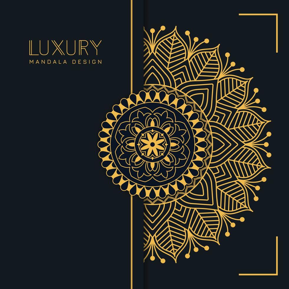 luxe goud mandala overladen achtergrond voor bruiloft uitnodiging, boek omslag. arabesk Islamitisch achtergrond pro vector. etnisch mandala ronde ornament patroon vector. decoratief mandala ontwerp. vector