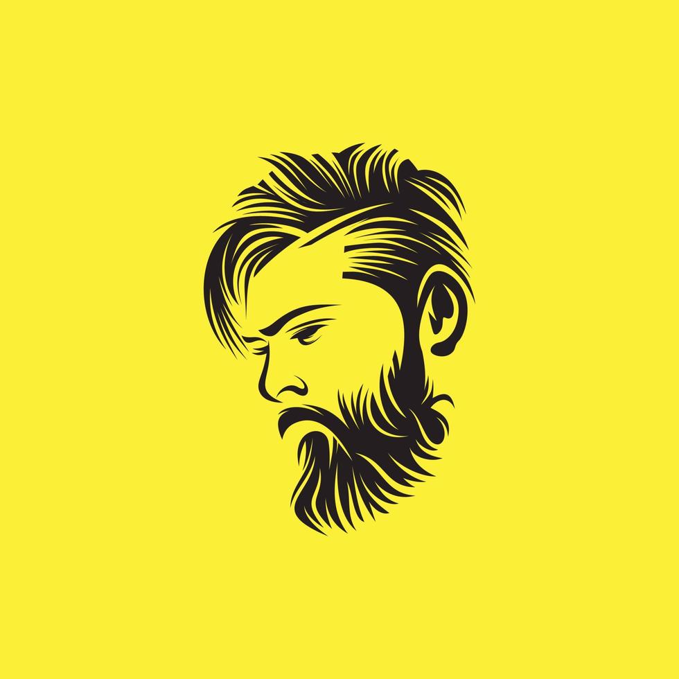 baard man logo ontwerp vectorillustratie vector