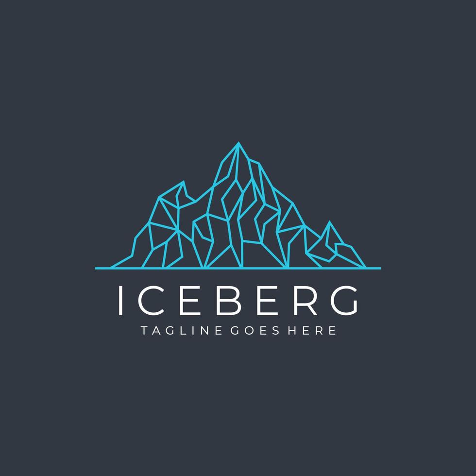 ijsberg logo ontwerp vectorillustratie vector