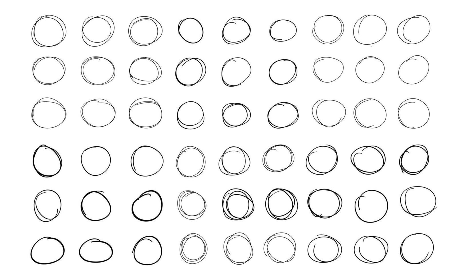 set handgetekende cirkelmarkeringen vector