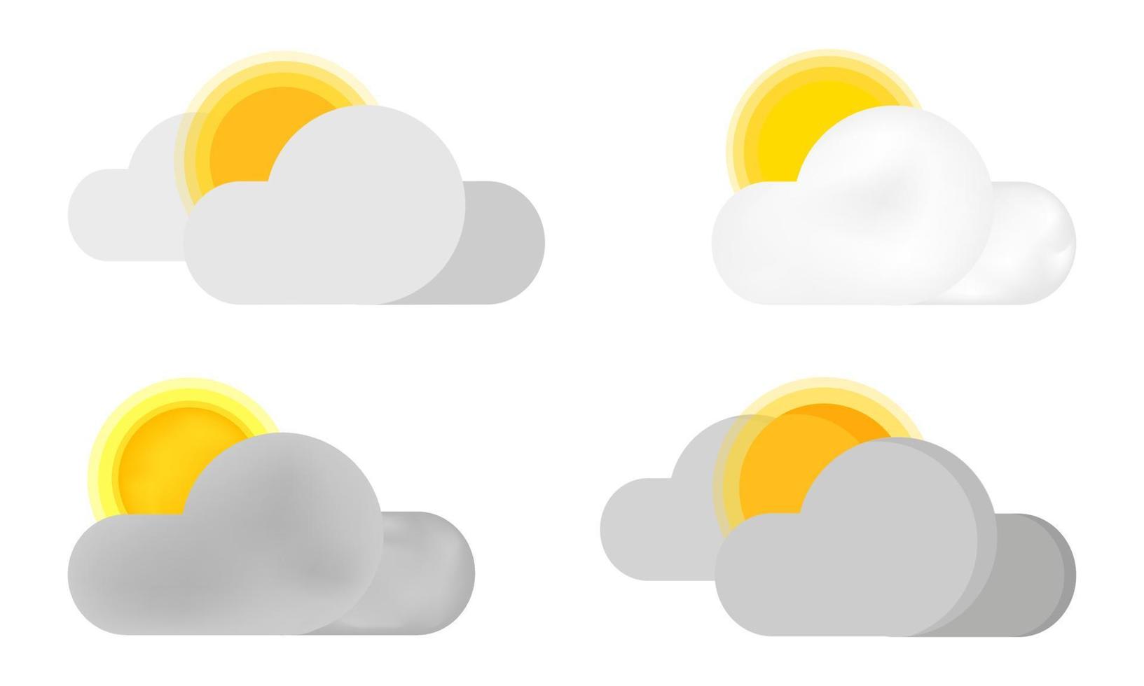 illustratie van zon wolk icoon in vlak stijl vector