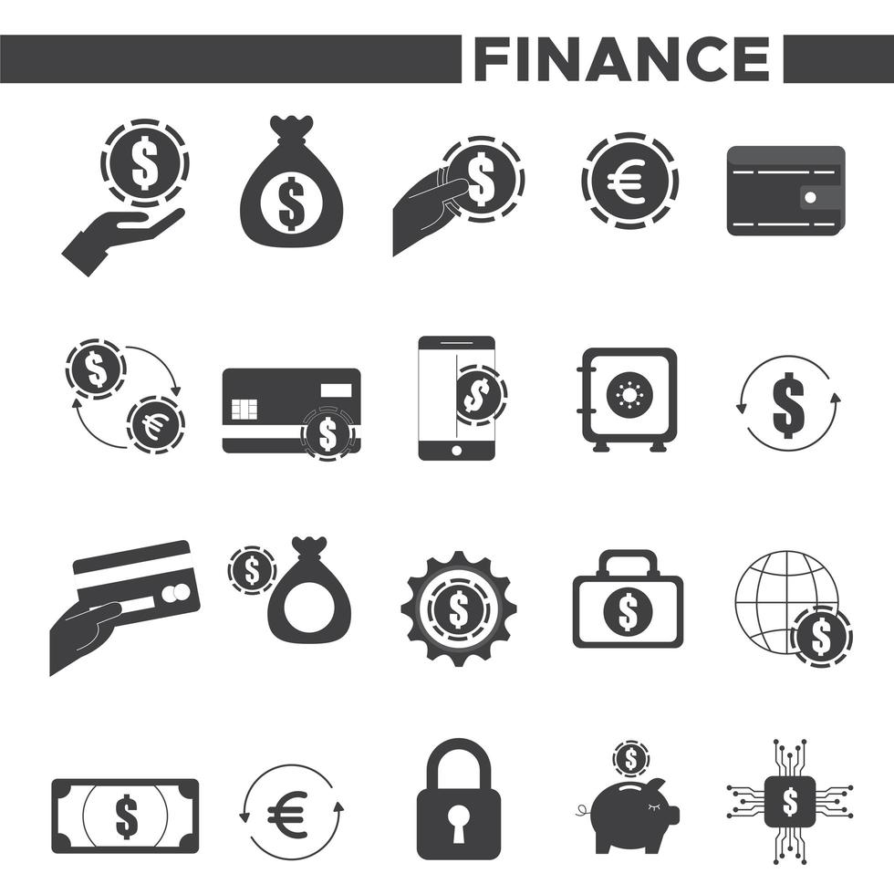 bundel economie financiert pictogrammen vector