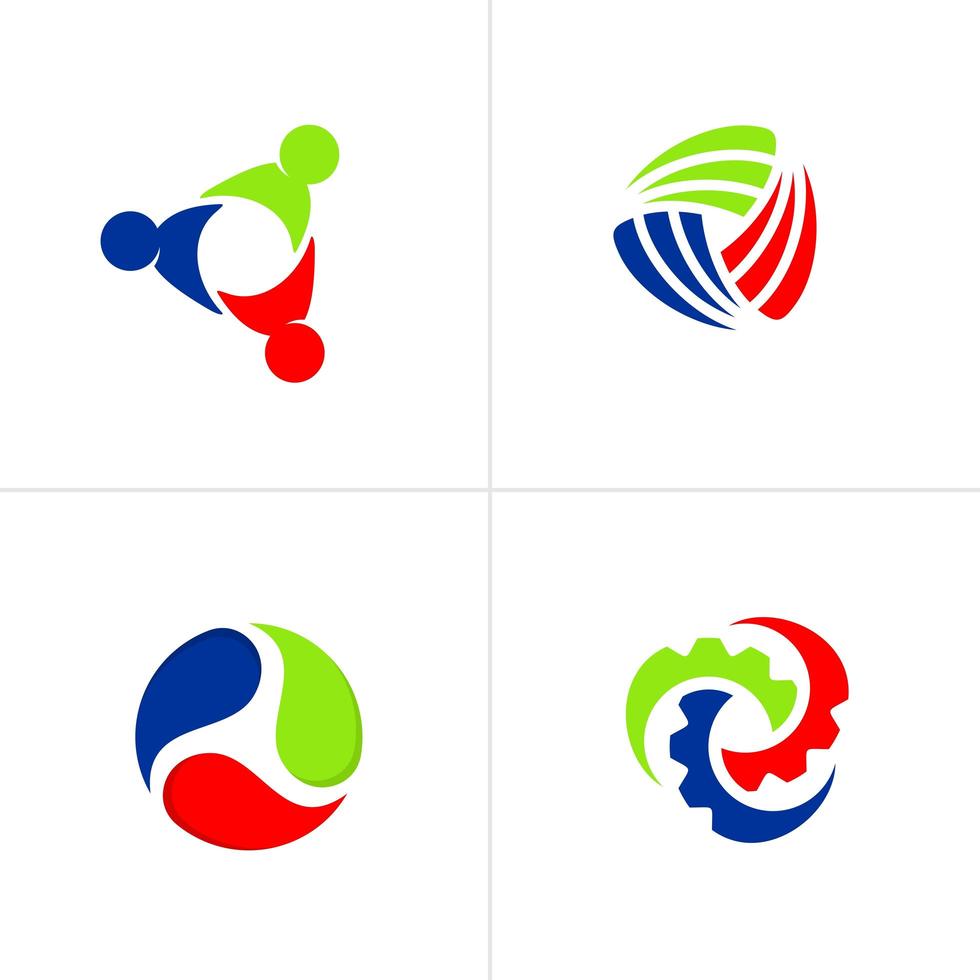 abstracte driehoek logo set vector